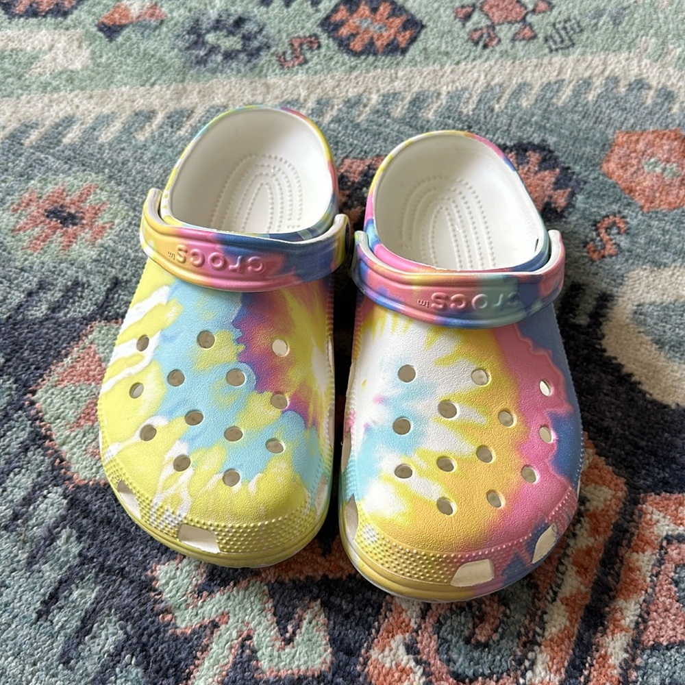Tie dye Crocs
